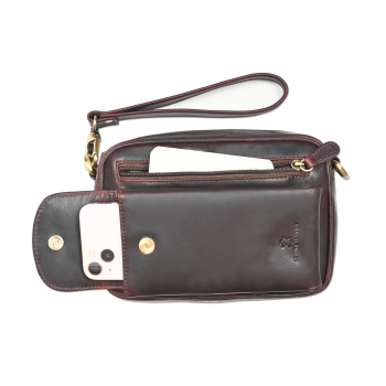 Leder Handgelenktasche für Unisex aus Rindleder 23- (147A) Herrentasche echtes Leder Tasche Bag Neu